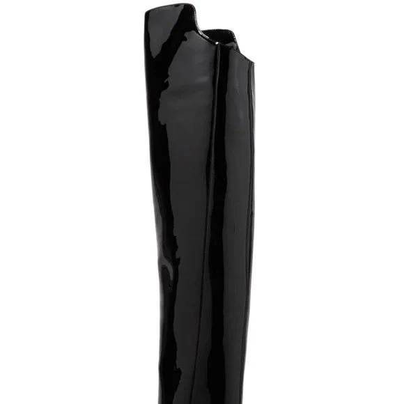 SAINT LAURENT Patent Leather Over Knee Boots - Picture 5 of 9